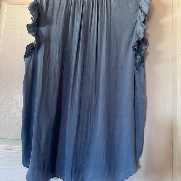 Women's Blue Ruffled Top - Picture 3 of 3